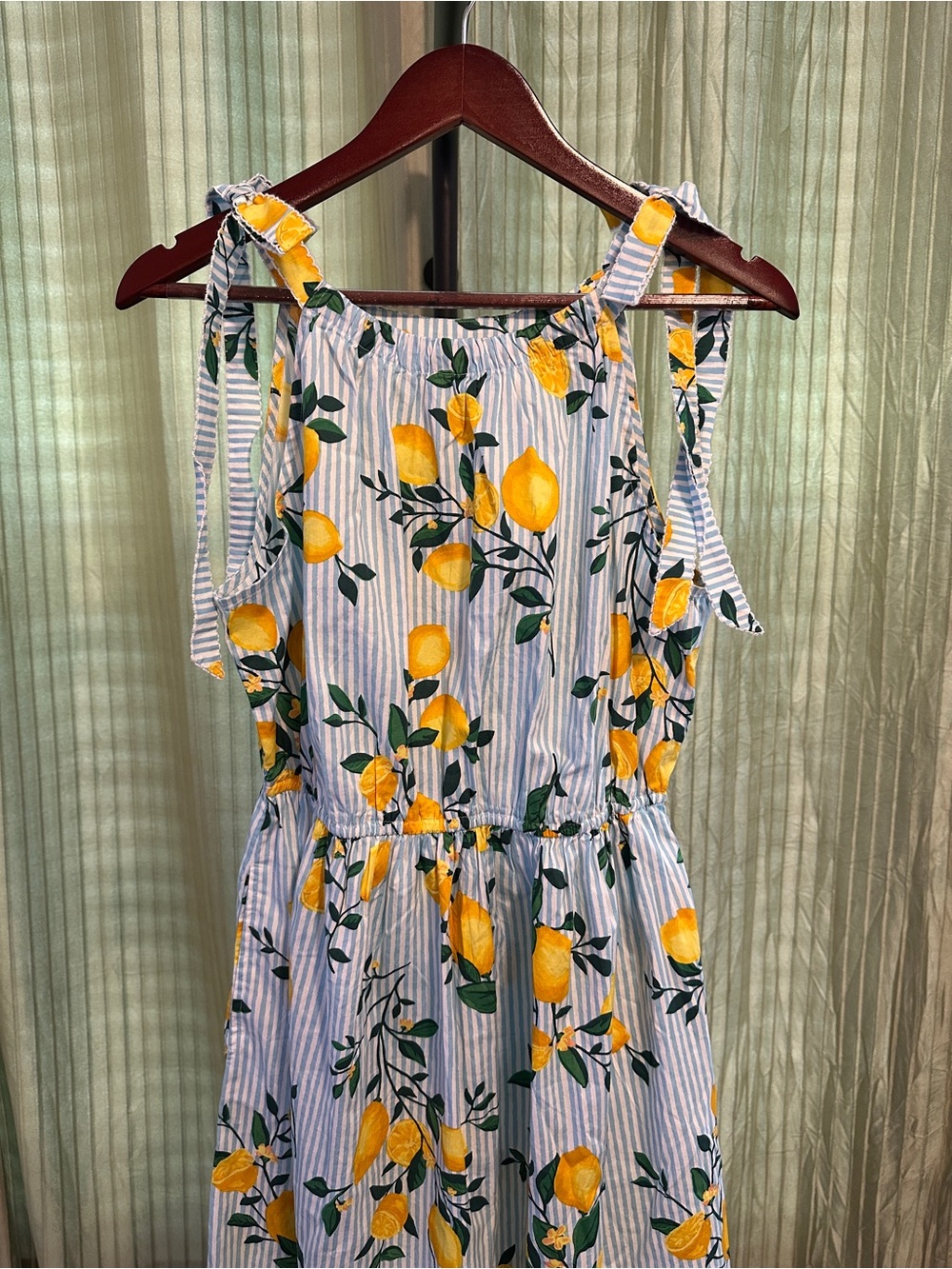 J. Crew Lemon Print Striped Maxi Dress - Picture 2 of 6